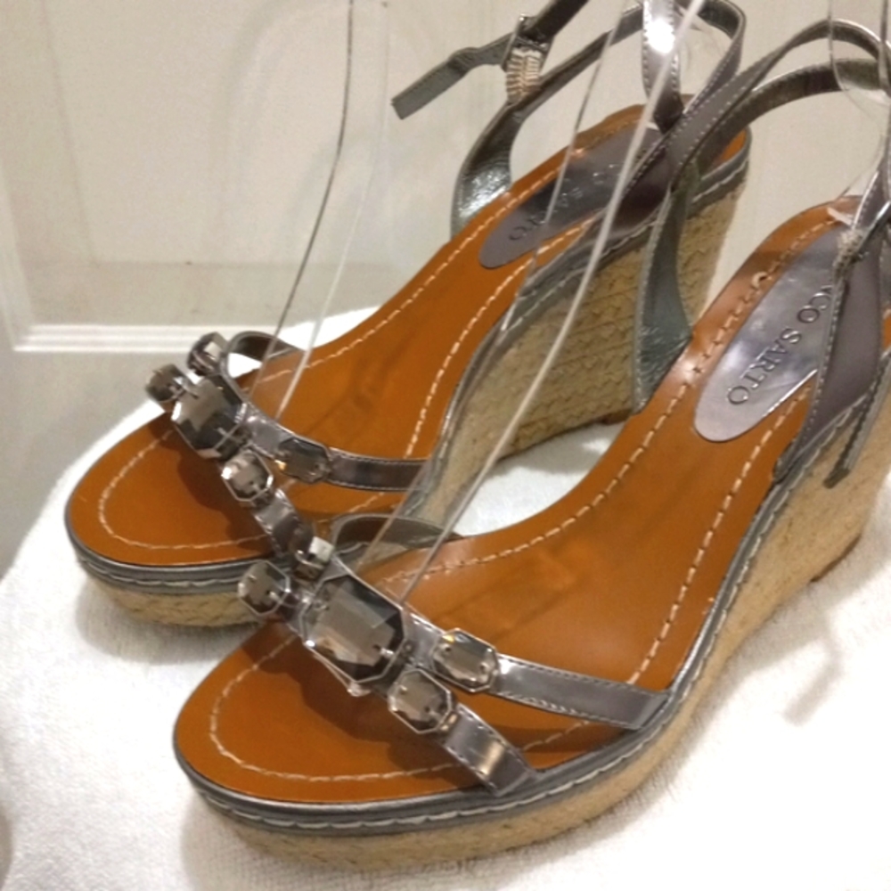 Franco Sarto Puter/Silver Jewald  Espadrilles. Size 8.5